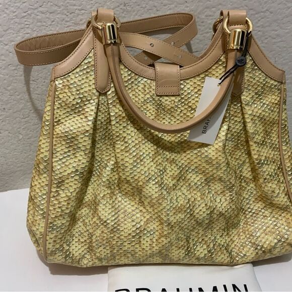 New Brahmin Elisa Beige Hartford Leather  bag - Picture 3 of 14